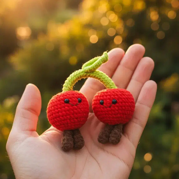[BUNJANG] Handmade Double Cherry Crochet Keyring / [당일발송] 상큼함 2배! 귀요미 체리 친구들 핸드메이드 코바늘 키링