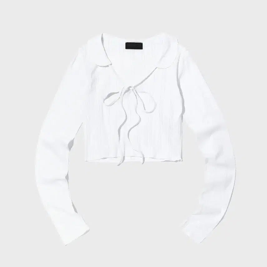 [BUNJANG] Youhee Eyelet Long Sleeve White Top / 유희 eyelet long sleeve white