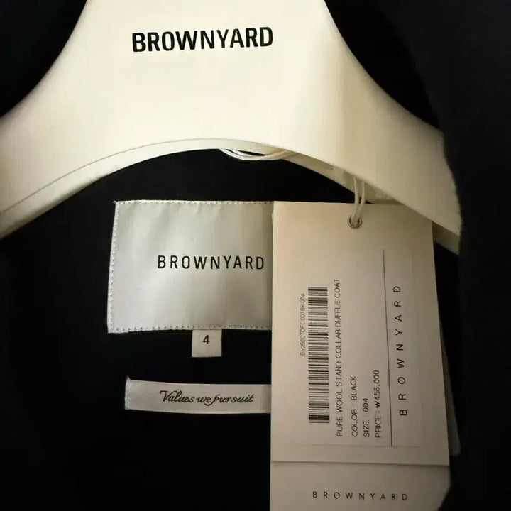 [BUNJANG] Brown Yard Pure Wool Stand Collar Duffle Coat - Black / 브라운야드 퓨어 올 스탠드 칼라 더플코트 블랙 4사이즈 판매