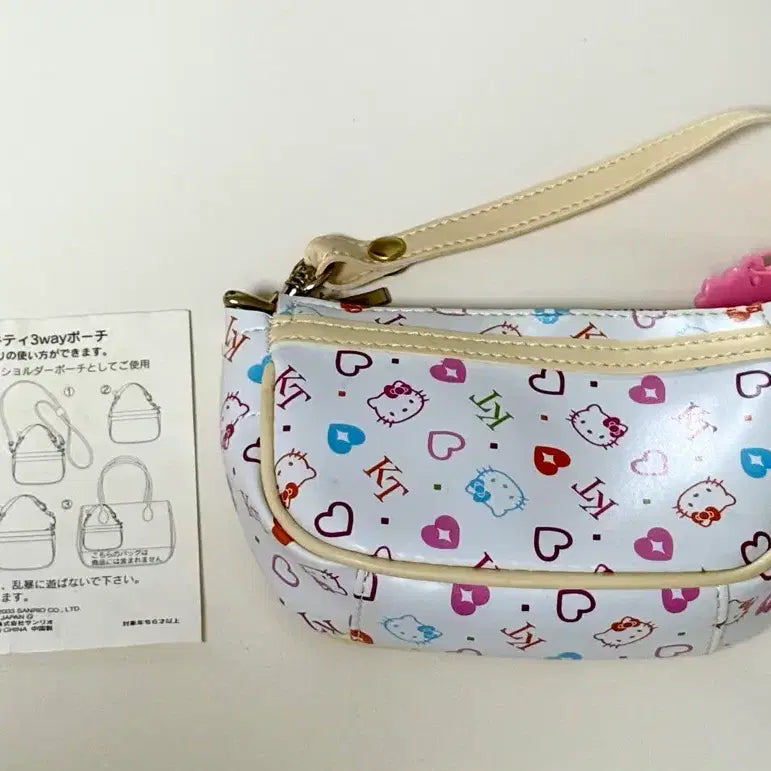 [BUNJANG] Hello Kitty 3-Way Mini Pouch Bag (2003 Vintage) / [극희귀/2003] 고전 헬로키티 3way 미니 파우치백 (백꾸/마이크로