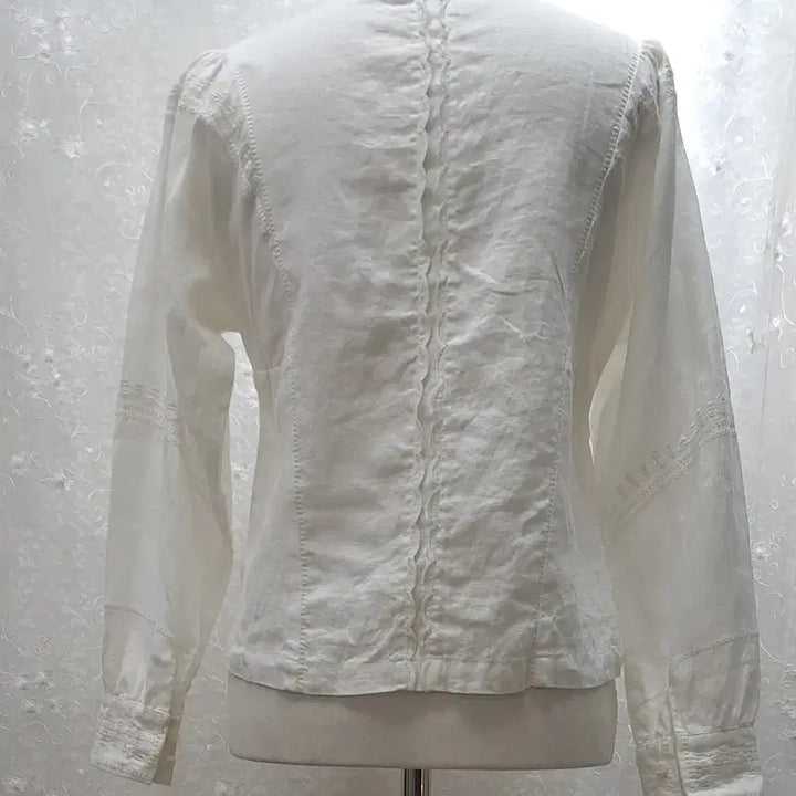 [BUNJANG] Linen Blend Blouse / 면마 블라우스  free