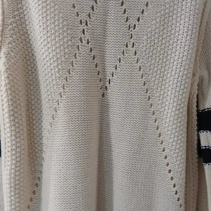 [BUNJANG] Maje Ivory Colorblock Cardigan / 마쥬 아이보리 배색 가디건