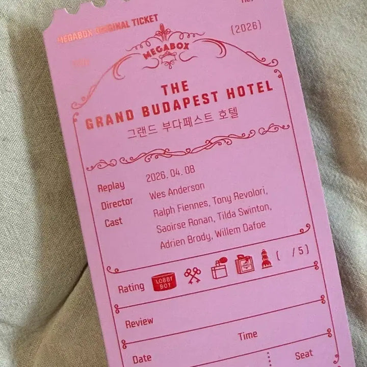 [BUNJANG] 그랜드 부다페스트 호텔 메박 오리지널티켓 OT 오티 / 그랜드 부다페스트 호텔 메박 오리지널티켓 OT 오티