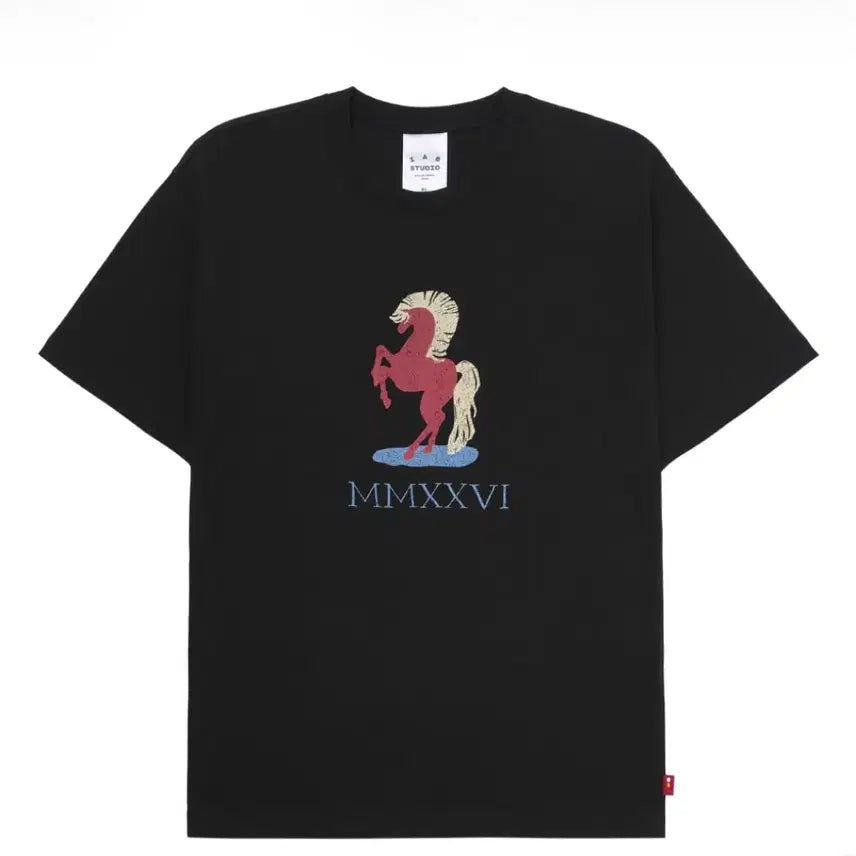 [SOLD OUT] 아이앱 스튜디오 레드 홀스 티셔츠 블랙 xxl