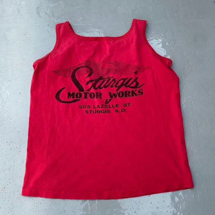 [BUNJANG] Vintage Broken Motorcycle Sleeveless Tee / [빈티지] Vintage Broken Motorcycle Tee