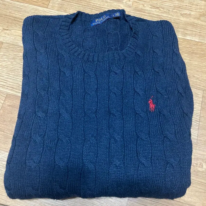 [SOLD OUT] 폴로 신형 꽈배기니트 케이블니트 네이비 L사이즈(105사이즈)