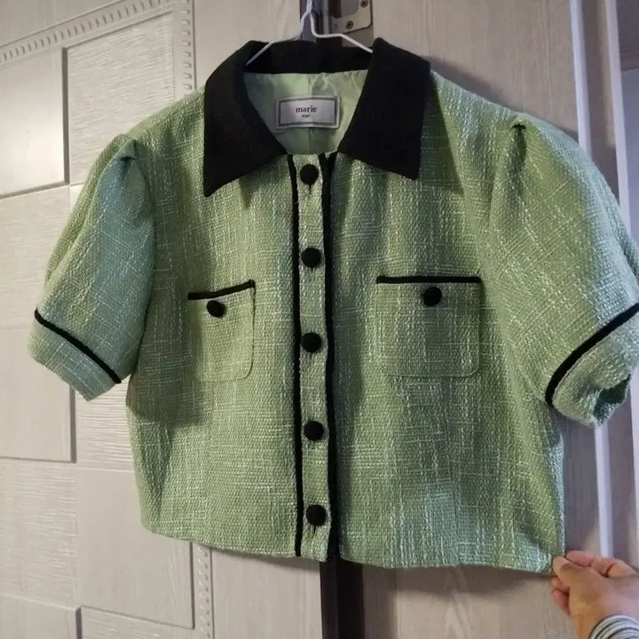 [SOLD OUT] 트위드 반팔 자켓 민트