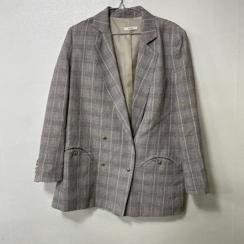 [SOLD OUT] 빈티지구 SYSTEM 시스템 체크 자켓