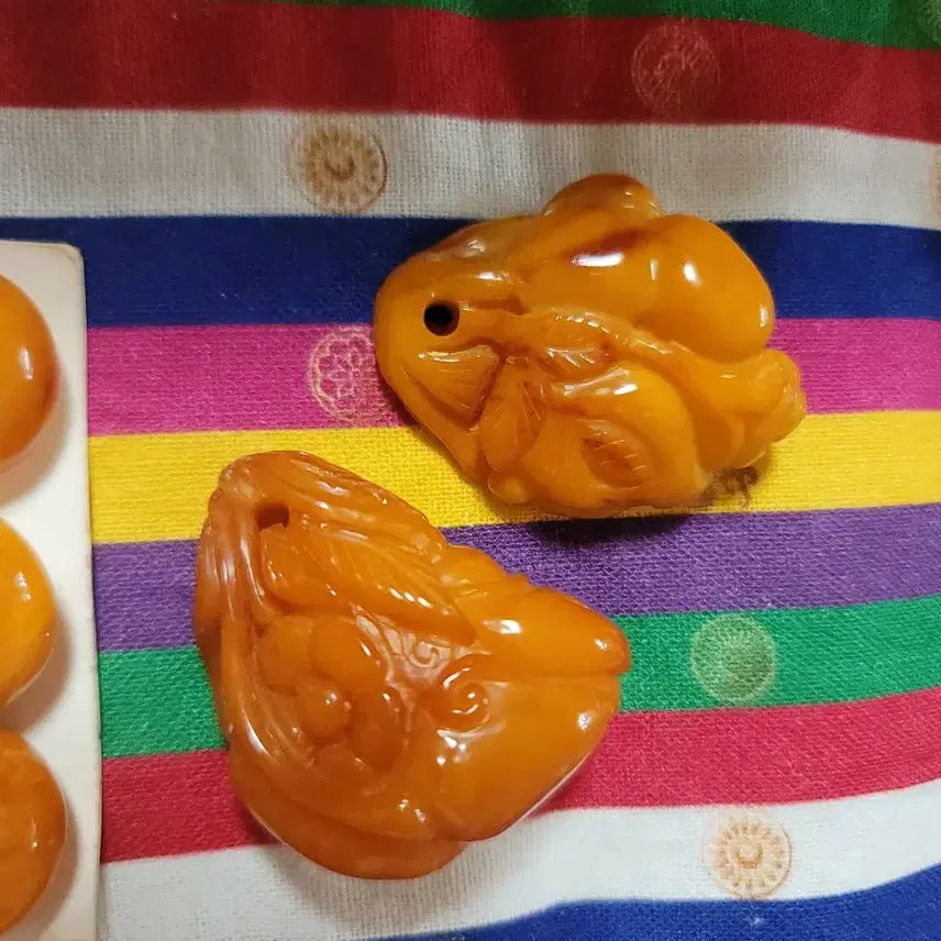 [SOLD OUT] 천연 밀화호박 마고자단추세트
