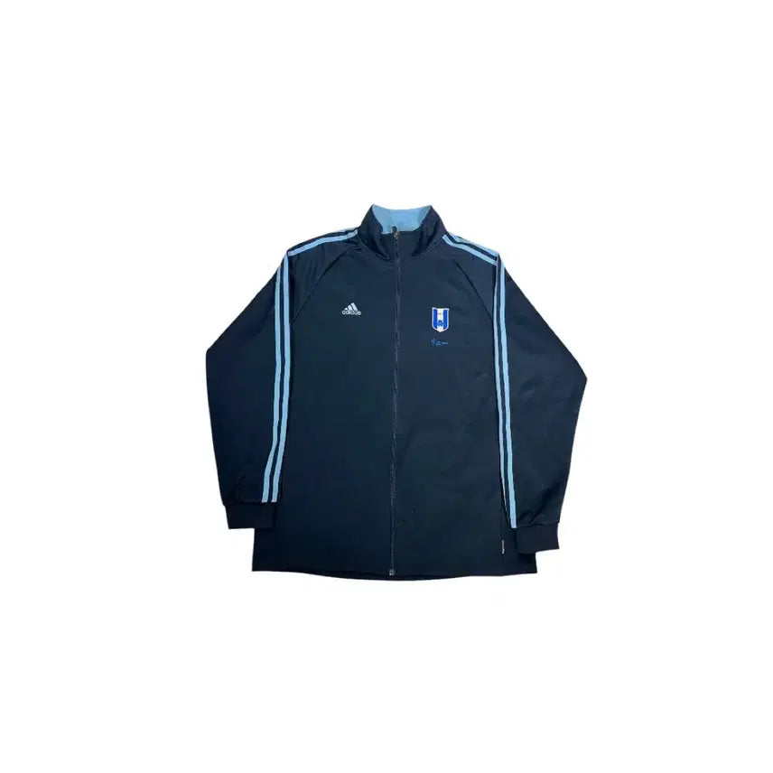 [SOLD OUT] 아디다스 네이비 스카이 블루 삼선 오버핏 올드스쿨 트랙탑 져지 2XL