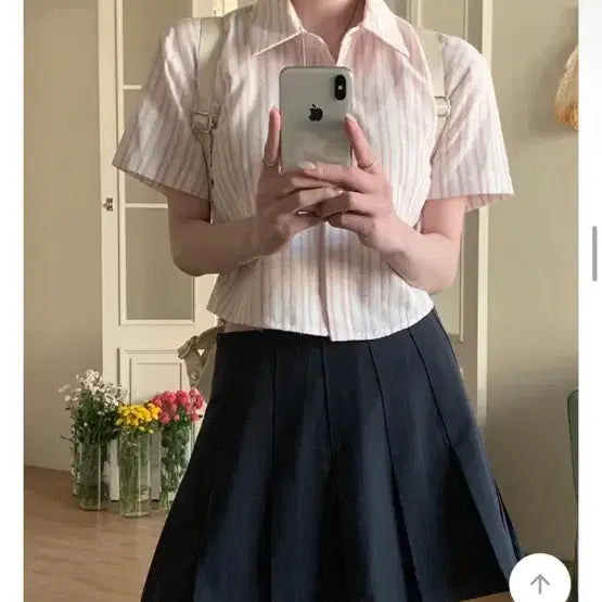 [BUNJANG] Mini Poe Shirt and Skirt Two-Piece Set / 미니포에 셔츠 치마 투피스