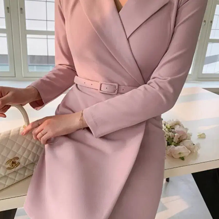 [BUNJANG] Attrangs H-Line Slim Fit Mini Dress / (텍O) 아뜨랑스 h라인 슬림핏 미니 원피스 기장추가버전