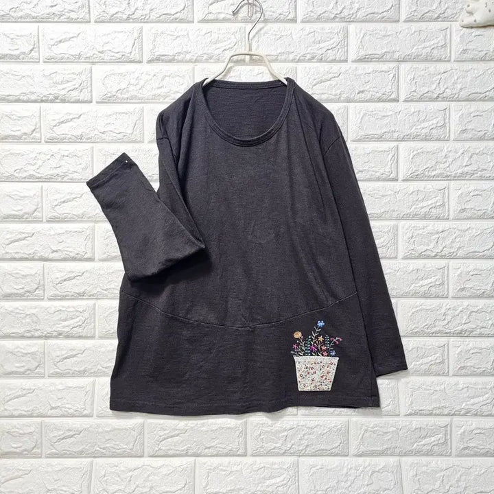 [BUNJANG] Cotton 9-Part Sleeve T-Shirt / 9부소매 티셔츠