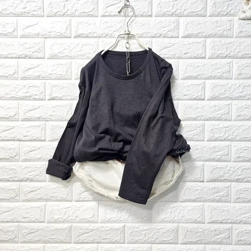 [BUNJANG] Cotton 9-Part Sleeve T-Shirt / 9부소매 티셔츠