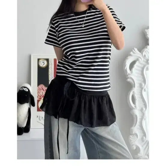 [BUNJANG] Lace See-Through Layered Wrap Skirt / 레이스 시스루 레이어드 랩 스커트