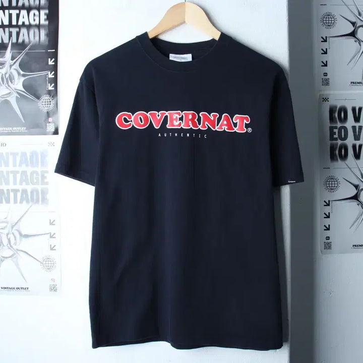 [BUNJANG] Covernat Big Logo Navy T-shirt / (S-M) 커버낫 반팔 티셔츠 빅로고 네이비 올드스쿨-180EA