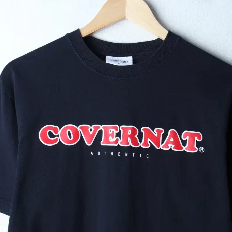 [BUNJANG] Covernat Big Logo Navy T-shirt / (S-M) 커버낫 반팔 티셔츠 빅로고 네이비 올드스쿨-180EA