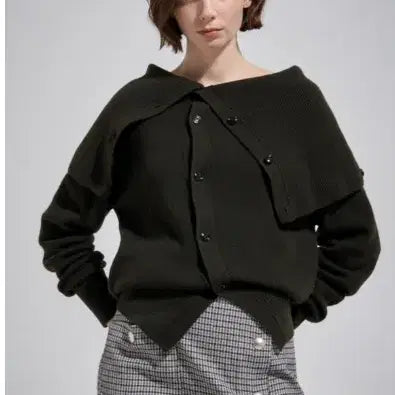 [BUNJANG] System Button Tab Knit Cardigan / 시스템 system 버튼탭  니트 탑 가디건 프리 사이즈 정품