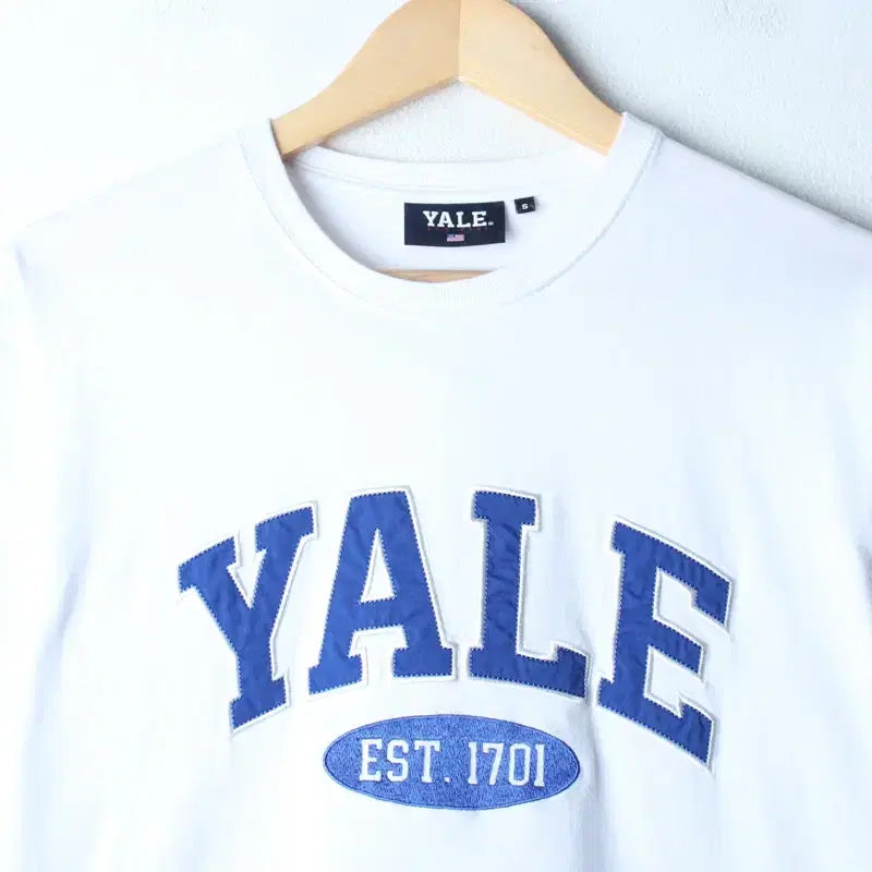 [BUNJANG] Yale Big Logo White T-shirt / (S) 예일 반팔 티셔츠 빅로고 화이트 아메카지-180F5