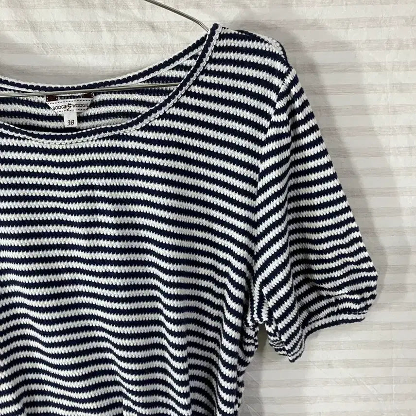 [BUNJANG] Vintage Navy Striped Ribbon Blouse / 빈티지 네이비 스트라이프 리본 블라우스 1068 모리걸 y2k 스트릿 갸