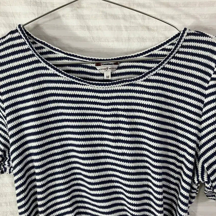 [BUNJANG] Vintage Navy Striped Ribbon Blouse / 빈티지 네이비 스트라이프 리본 블라우스 1068 모리걸 y2k 스트릿 갸