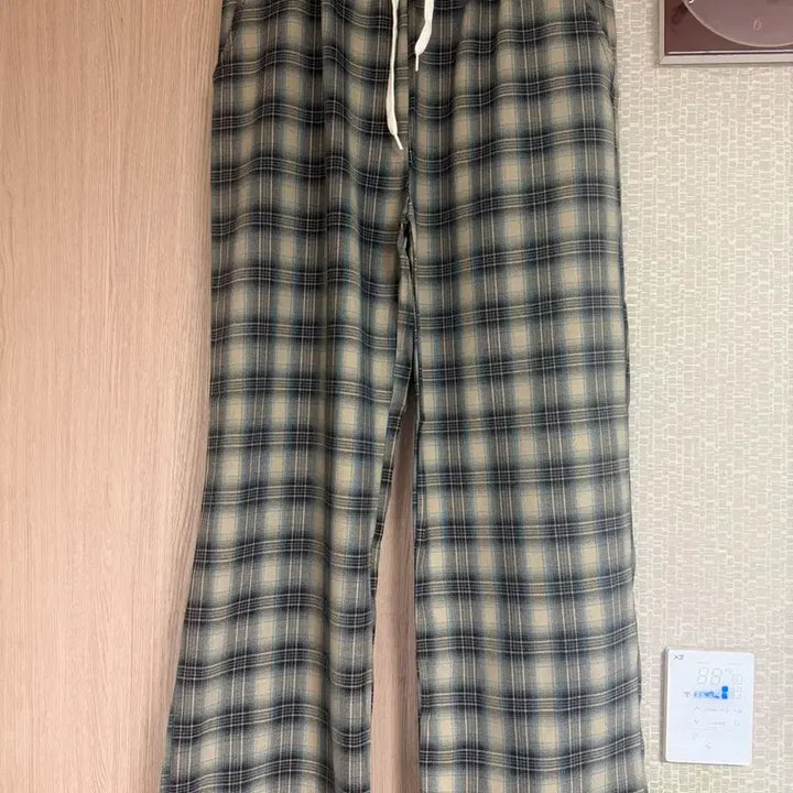 [BUNJANG] Unisex 2-Way Check Thin Cotton Pants / 새상품 2way체크 얇은 면바지 한여름 가능 남여공용