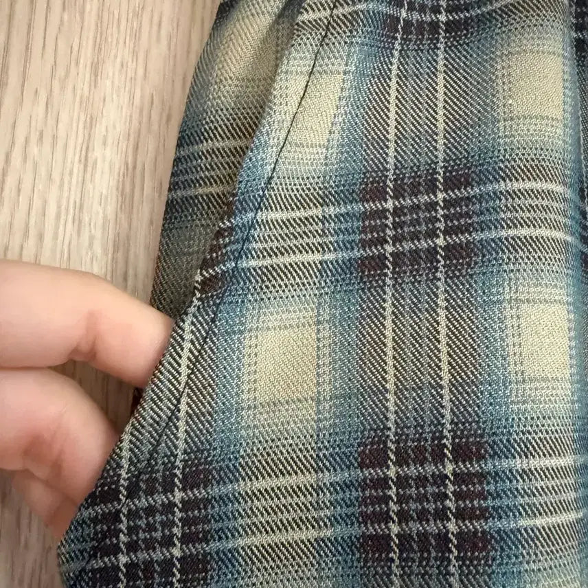 [BUNJANG] Unisex 2-Way Check Thin Cotton Pants / 새상품 2way체크 얇은 면바지 한여름 가능 남여공용
