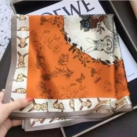 [SOLD OUT] 오렌지 토끼 패턴 스카프(새상품)