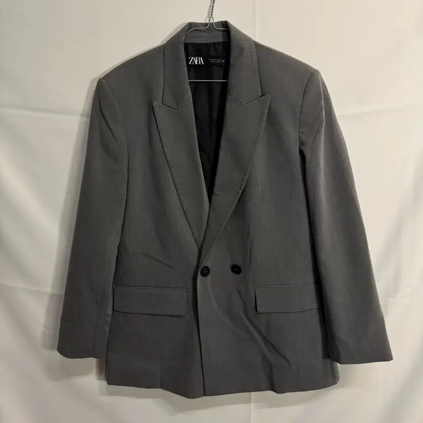 [BUNJANG] ZARA Double Breasted Blazer Gray / 자라 더블 브레스티드 블레이저 그레이