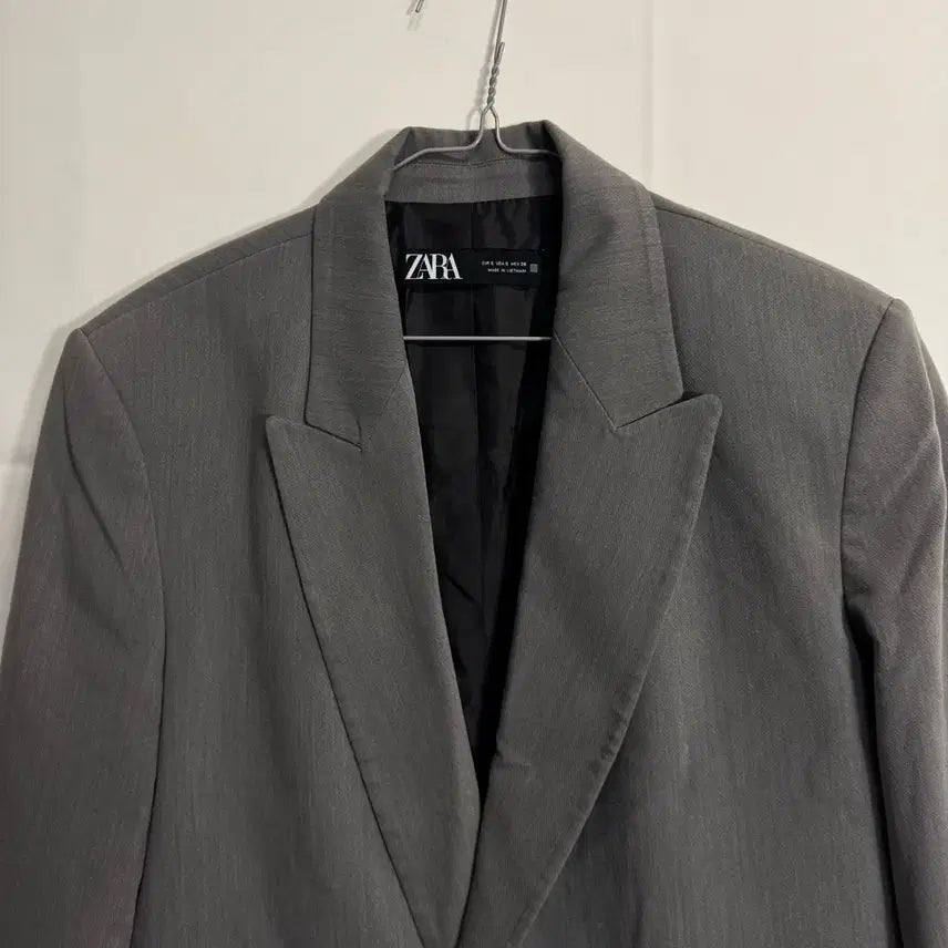 [BUNJANG] ZARA Double Breasted Blazer Gray / 자라 더블 브레스티드 블레이저 그레이