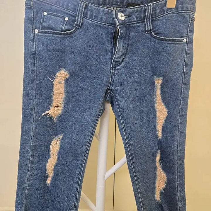 [BUNJANG] Damage Crop Denim Pants / 데미지 크롭 데님 팬츠