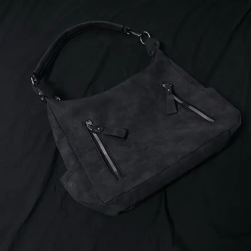 [BUNJANG] Softie Suede Hobo Bag (Black) / softie 소프티 스웨이드 숄더백 벤더백 (블랙) 에이블리