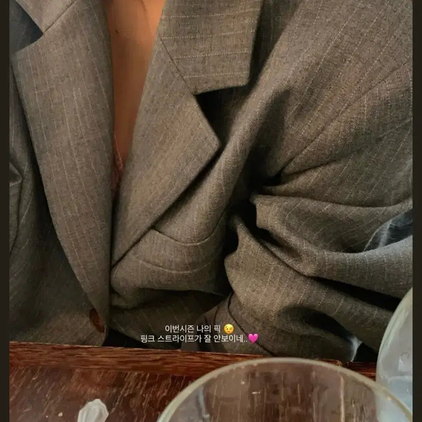 [BUNJANG] TANNAT Gray Striped Jacket / 타낫 그레이 스트라이프 자켓