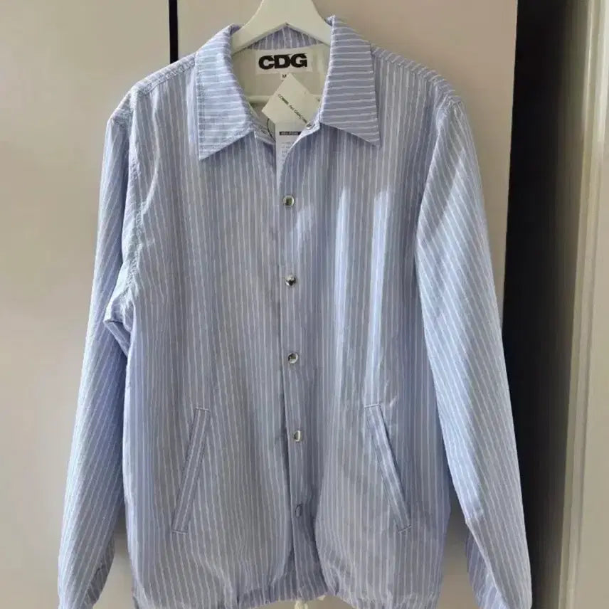 [BUNJANG] Comme des Garcons CDG Stripe Coach Jacket / 꼼데가르송 CDG 스트라이프 코치 자켓