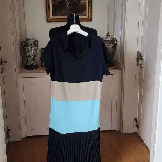 [BUNJANG] SYSTEM Color Block Long Dress / 시스템 배색롱 원피스