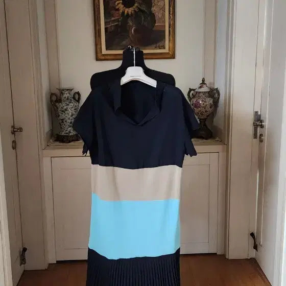 [BUNJANG] SYSTEM Color Block Long Dress / 시스템 배색롱 원피스