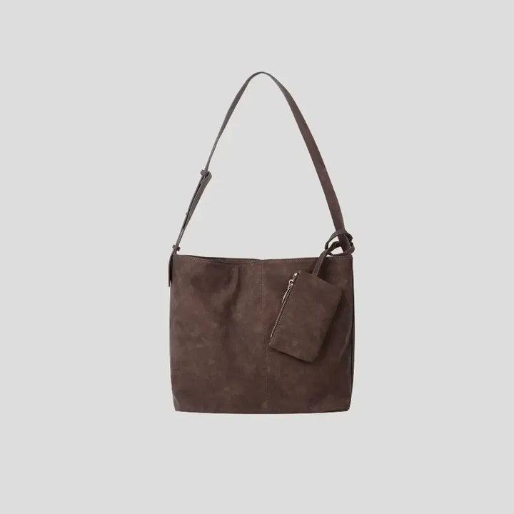 [BUNJANG] Vintage Leather Pocket Shoulder Bag / 빈티지 레더 포켓 숄더백