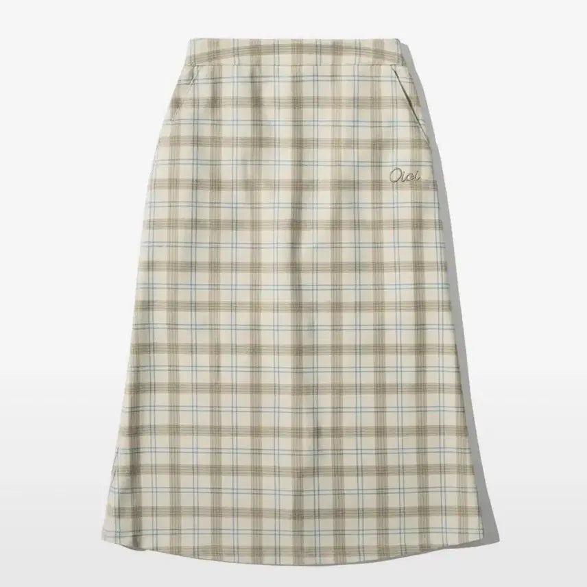 [BUNJANG] OiOi Beige Check Long Skirt / 빈티지 오아이오아이 체크 베이지 롱스커트