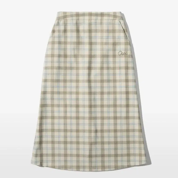 [BUNJANG] OiOi Beige Check Long Skirt / 빈티지 오아이오아이 체크 베이지 롱스커트
