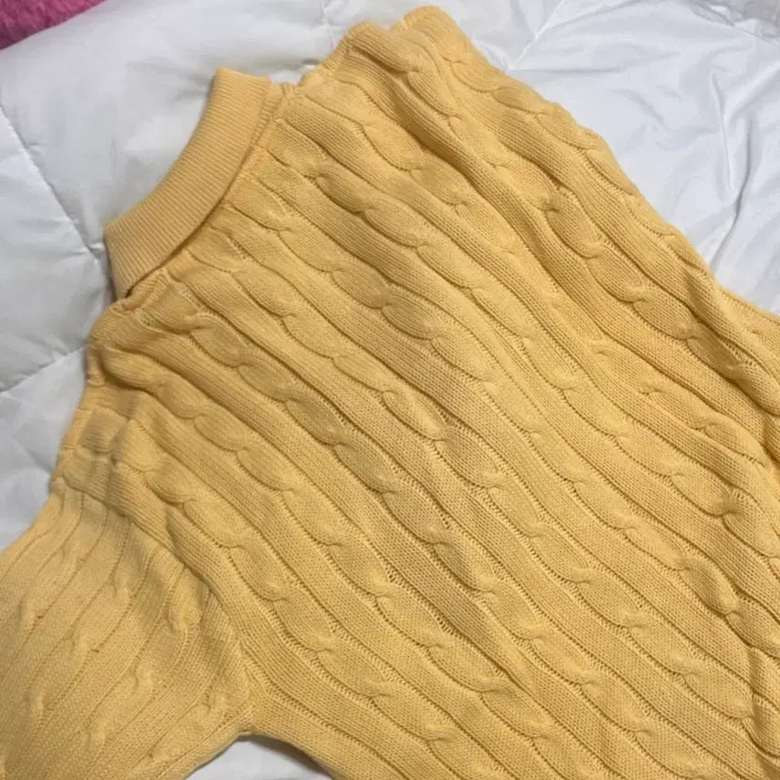 [SOLD OUT] 랄프로렌 꽈배기 케이블 카라 니트 옐로우