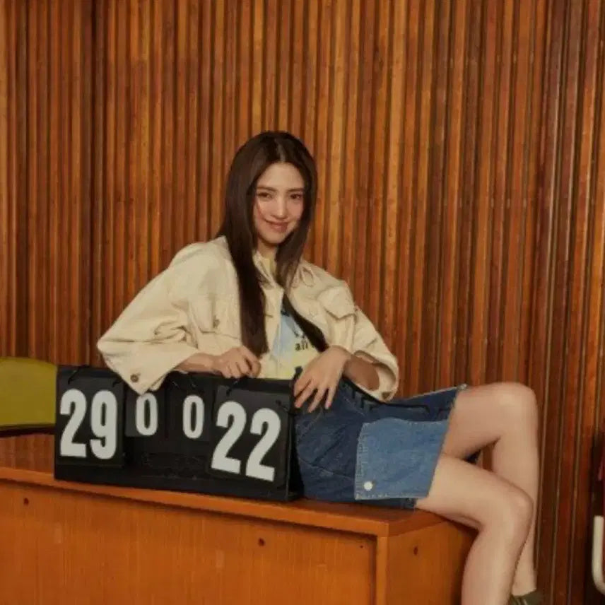 [BUNJANG] Lucky Chouette Cropped Denim Jacket / 백화점428000구매) 럭키슈에뜨 크롭 데님자켓36