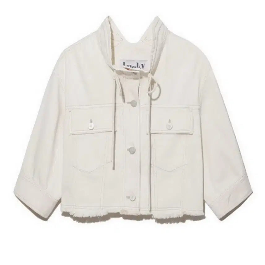 [BUNJANG] Lucky Chouette Cropped Denim Jacket / 백화점428000구매) 럭키슈에뜨 크롭 데님자켓36