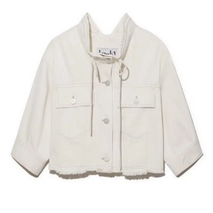 [BUNJANG] Lucky Chouette Cropped Denim Jacket / 백화점428000구매) 럭키슈에뜨 크롭 데님자켓36