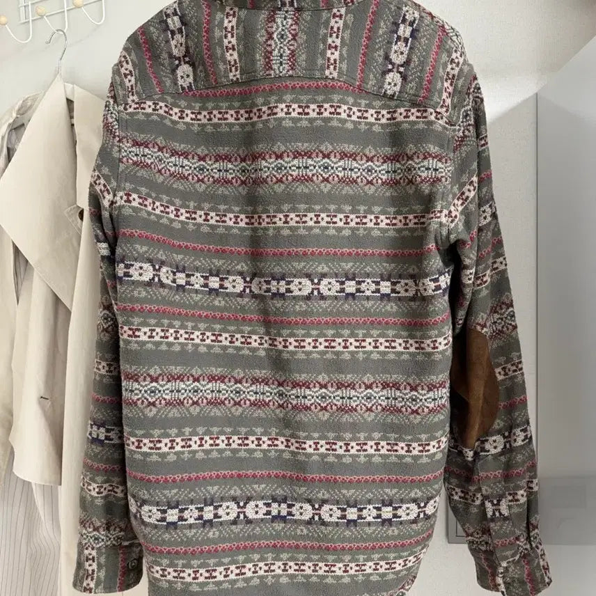 [BUNJANG] RRL Fair Isle Jacquard Overshirt / rrl 스웨이드 트림 자카드 오버셔츠 (페어아일) L