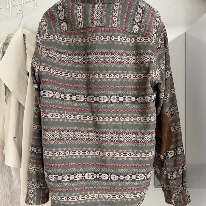 [BUNJANG] RRL Fair Isle Jacquard Overshirt / rrl 스웨이드 트림 자카드 오버셔츠 (페어아일) L