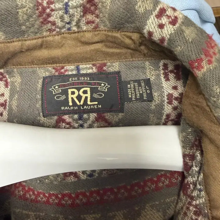 [BUNJANG] RRL Fair Isle Jacquard Overshirt / rrl 스웨이드 트림 자카드 오버셔츠 (페어아일) L