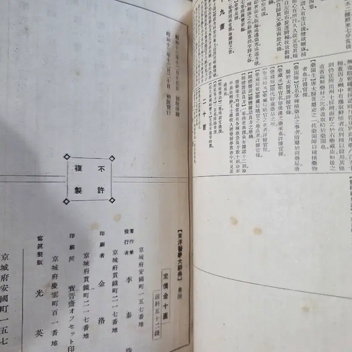 [BUNJANG] 일제강점기 소화13년 조선 경성 동양 의학 대사전 / 일제강점기 소화13년 조선 경성 동양 의학 대사전