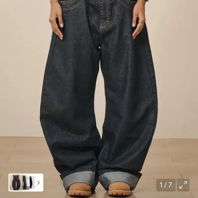 [SOLD OUT] 테이크이지 커브드 제이 진(인디고블루) L