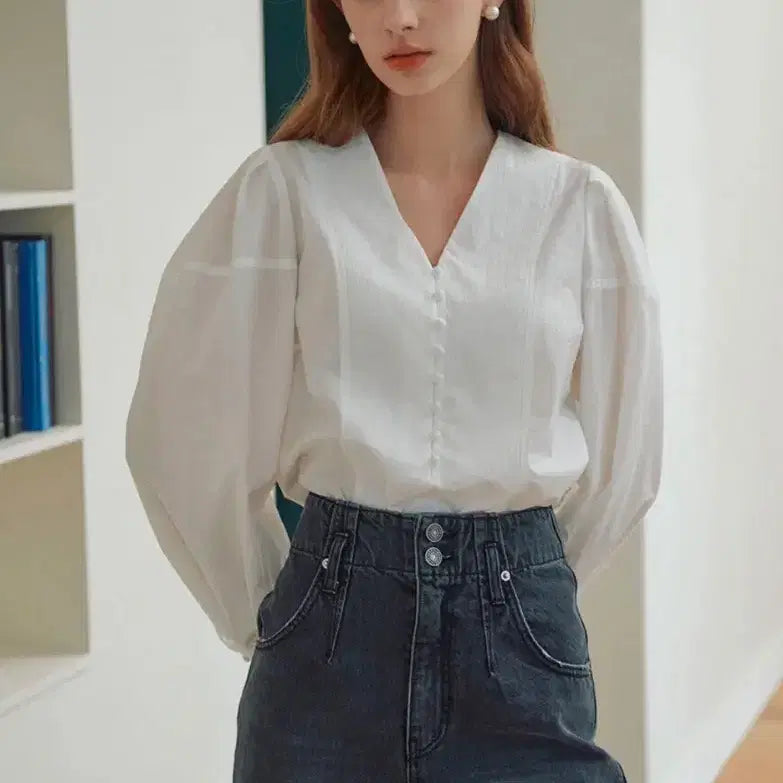 [BUNJANG] Loeuvre Puff Sleeve Blouse / 루에브르 퍼프 슬리브 블라우스