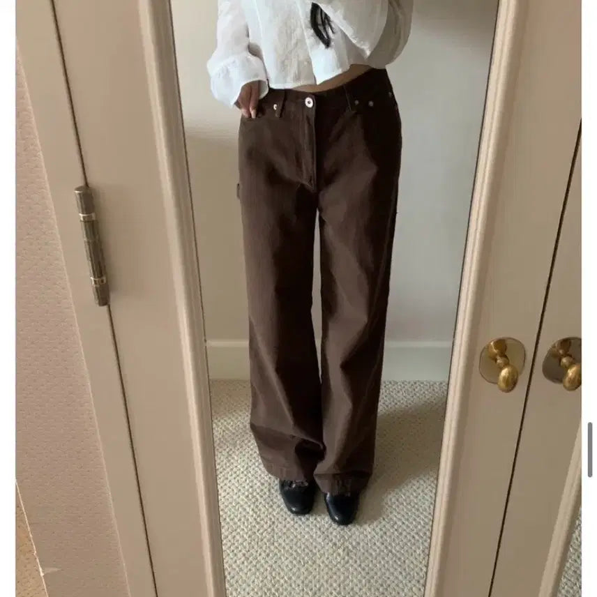 [BUNJANG] Leeds Hazel Carpenter Brown M Size Pants / (택o)리즈 leeds 헤이즐 카펜터 브라운 M사이즈